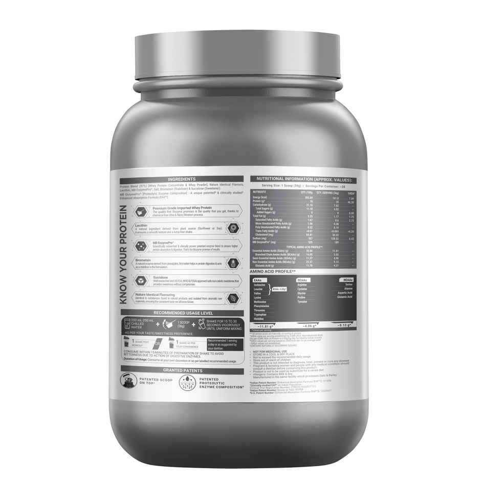 MuscleBlaze Biozyme Performance Whey Protein Powder | French Vanilla Creme