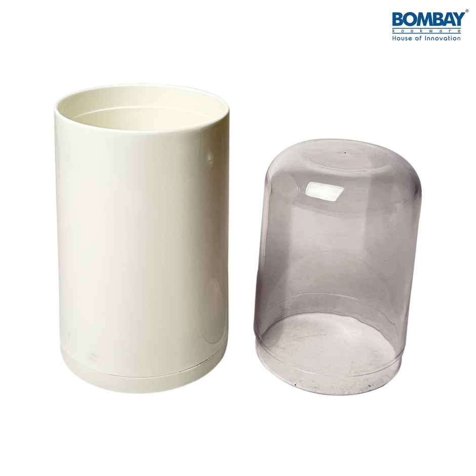 Bombay Kookware Unique Empty Cutlery Holder Plastic | Ivory