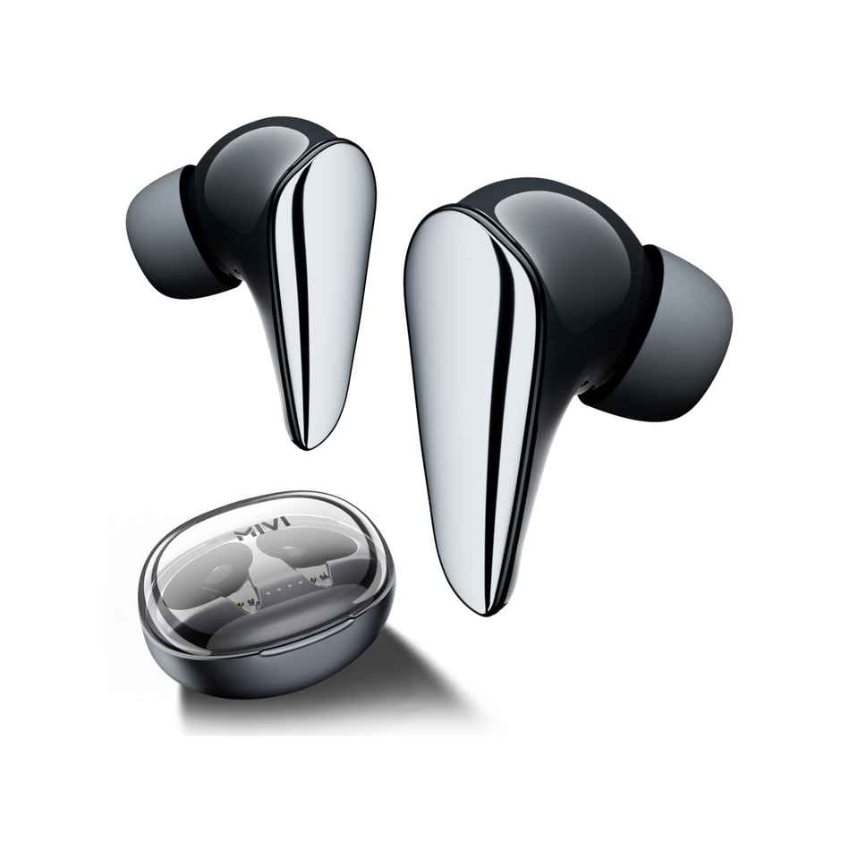 Mivi Duopods I7, 55Hrs PT, HD Call, Fast Charging, 3D Sound, AAC Audio Quality | Pearl Black