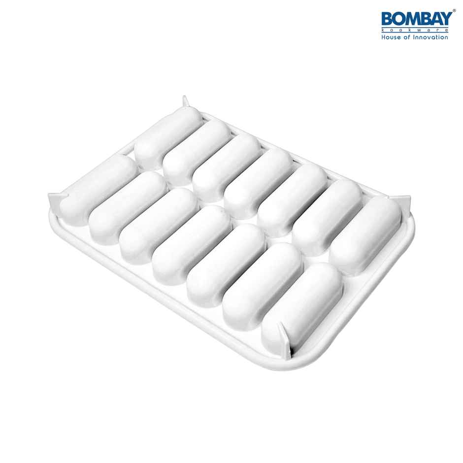 Oval Shape Ice cube tray Silicon 14 Cubes (White)