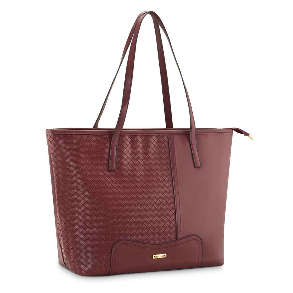 Fastrack Women's Textured Tote Bag | Burgundy