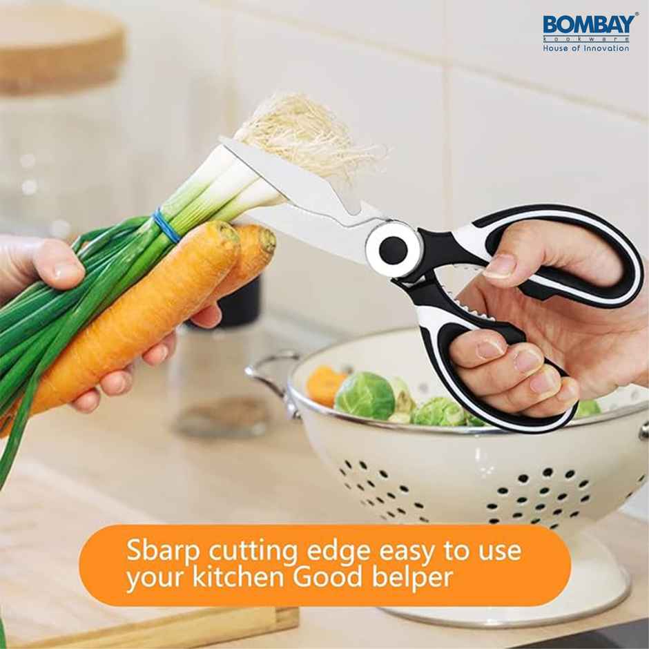 Kitchen Scissor for General Use | Stainless Steel Multi-Function Scissor | Red