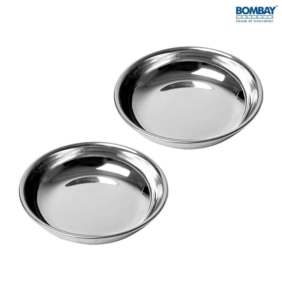 Stainless Steel Halwa Plate - Pack of 2