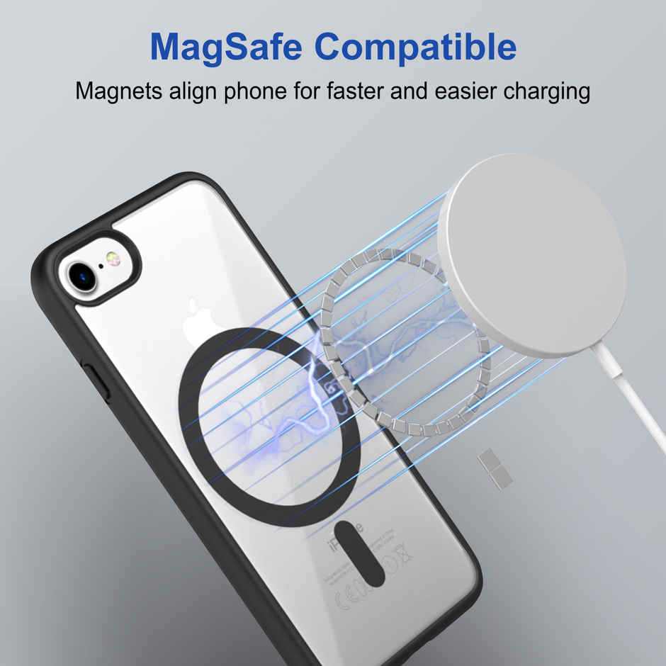 Zapcase Back Cover for Apple iPhone 7 | Apple iPhone 8 | Apple iPhone SE 2020 | MagSafe-Black