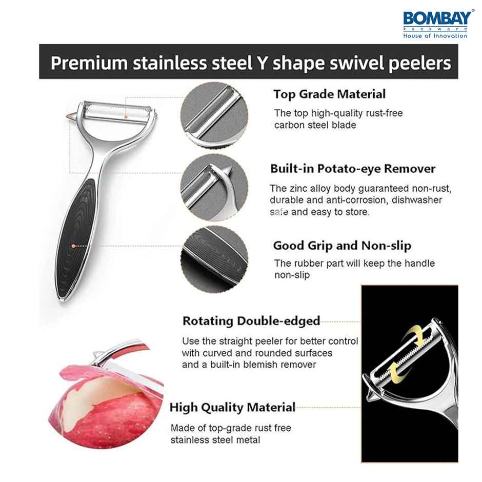 Fruit and Vegetable Peeler for Kitchen | Stainless Steel Sharp Swivel Blades