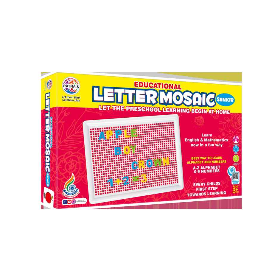 Ratna's Letter Mosaic Sr. | 1 Letter board, Alphabet & Number Pieces| 3+ Years