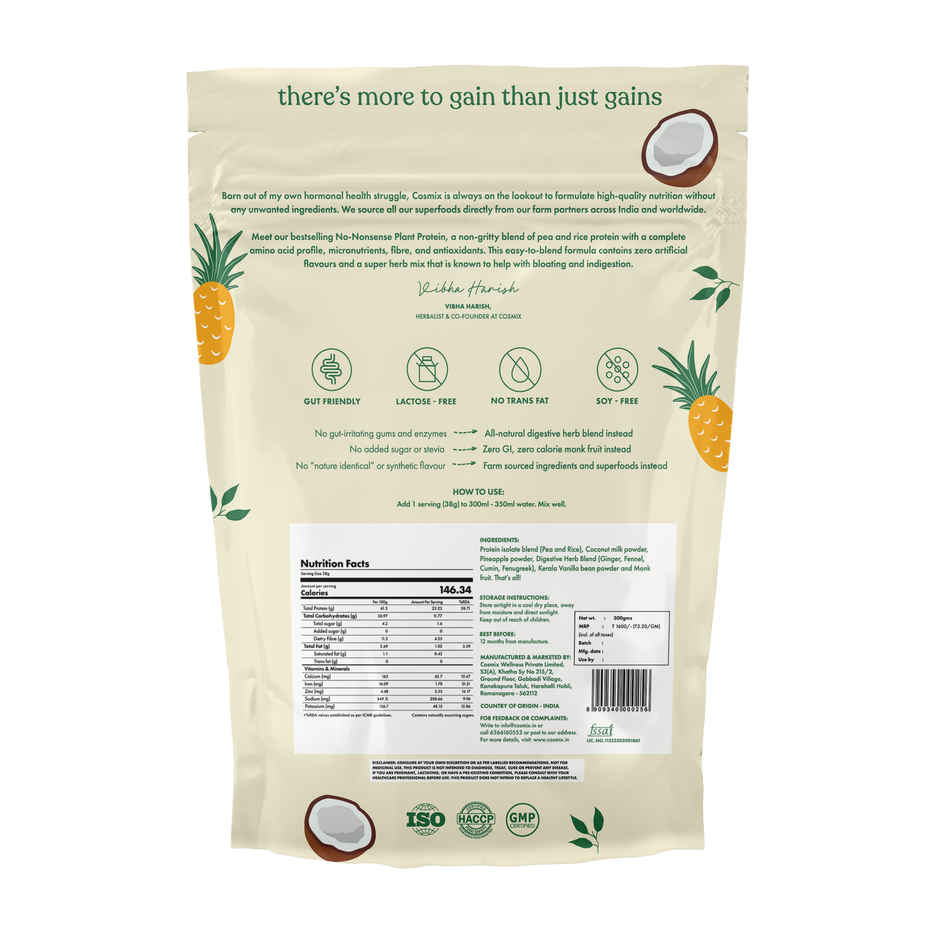 Cosmix No Nonense Plant Protein Pina Colada