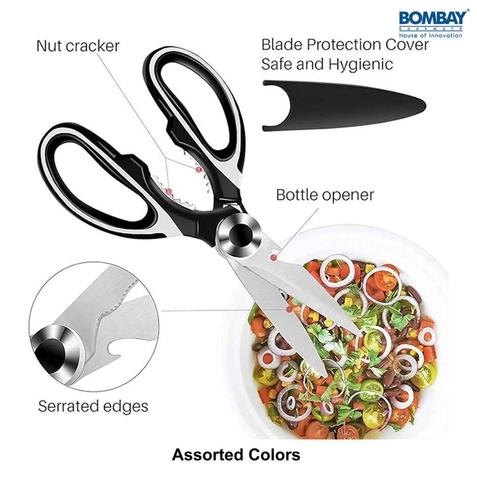 Kitchen Scissor for General Use | Stainless Steel Multi-Function Scissor | Assorted