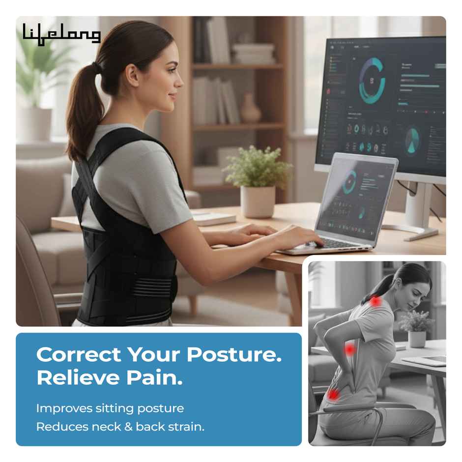 Lifelong Posture Corrector Belt for Men & Women | Free Size