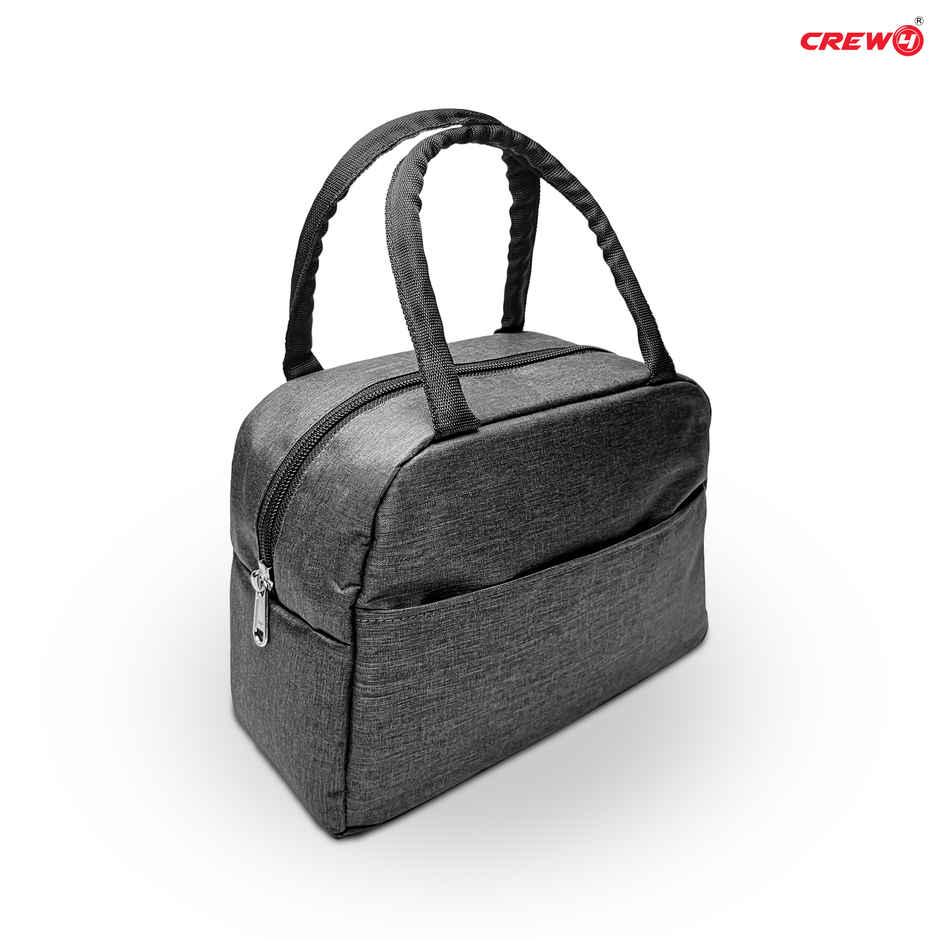 CREW4 Insulated Travel Lunch/Tiffin/Storage Bag For Office, College & School | Black