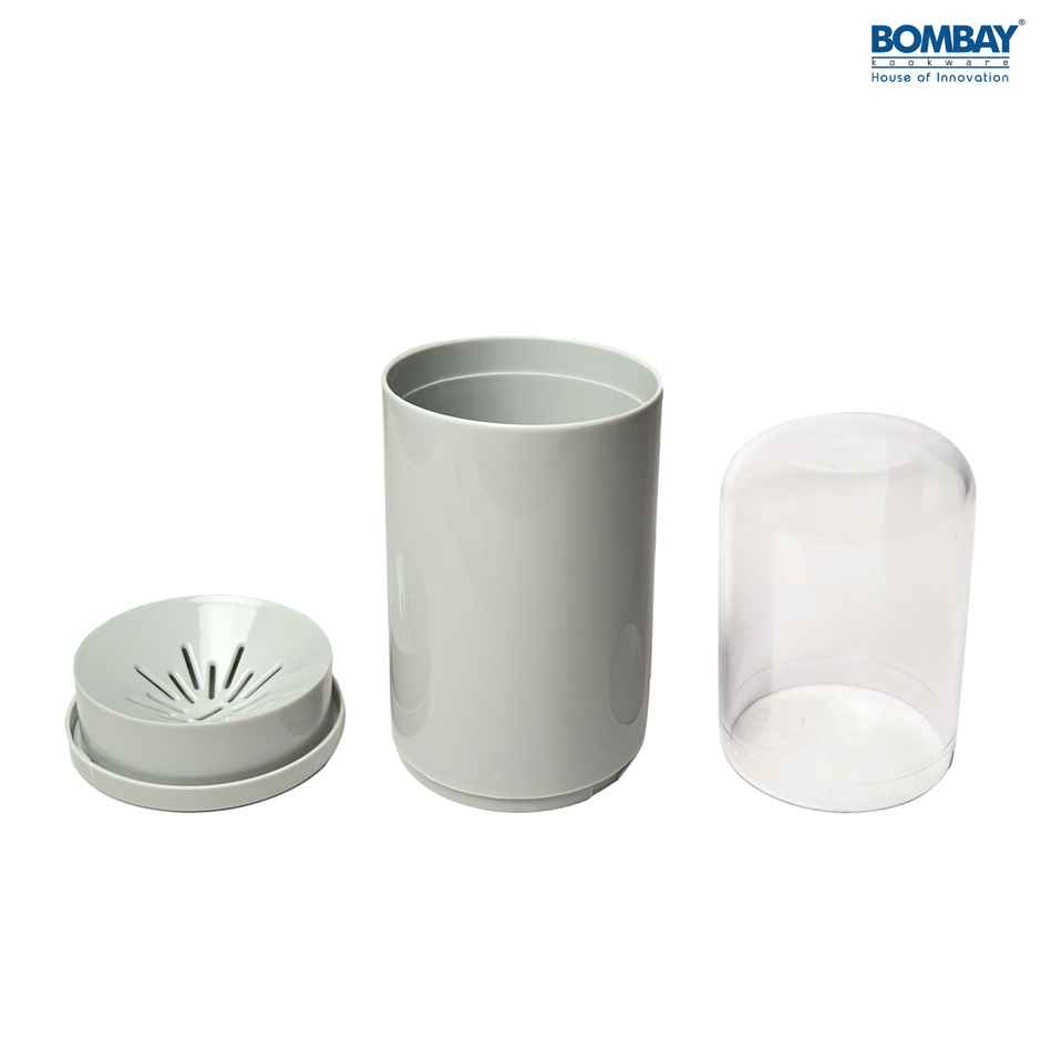 Bombay Kookware Unique Empty Cutlery Holder Plastic | Grey