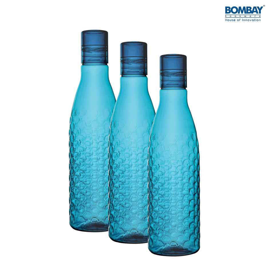 Plastic Leak | Proof BPA-free Food Grade Water Bottle | 1 L Each | Blue