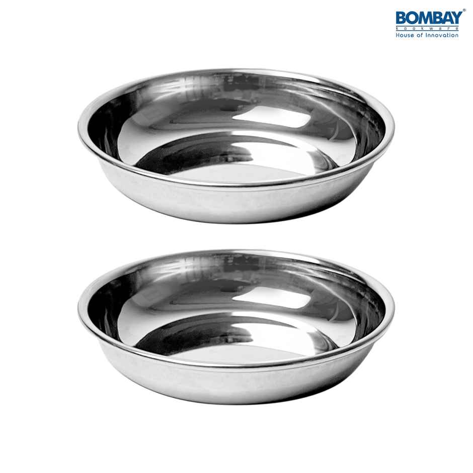 Stainless Steel Halwa Plate - Pack of 2