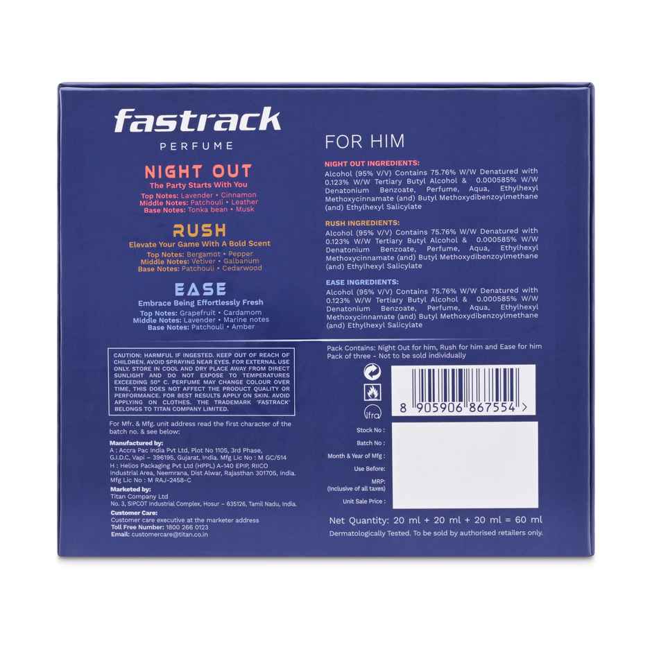 Fastrack Gift Pack Perfume For Men | Ease | Night Out | Rush