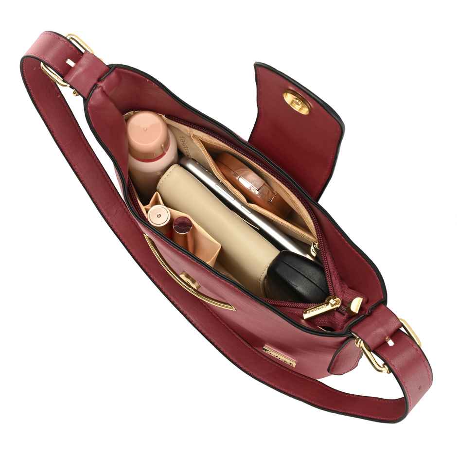Fastrack Women's Structured Hobo Bag | Maroon