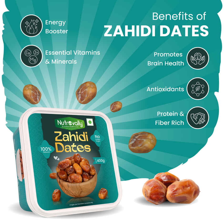 NutroVally Premium Zahidi Dates Naturally Sweet and Fresh