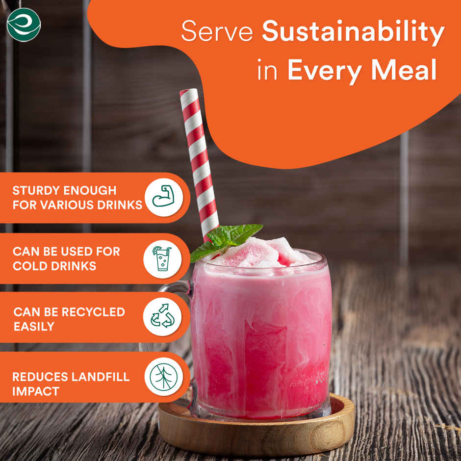 Eco Soul 8mm Multi-Colour | 50 Count | Paper Straw