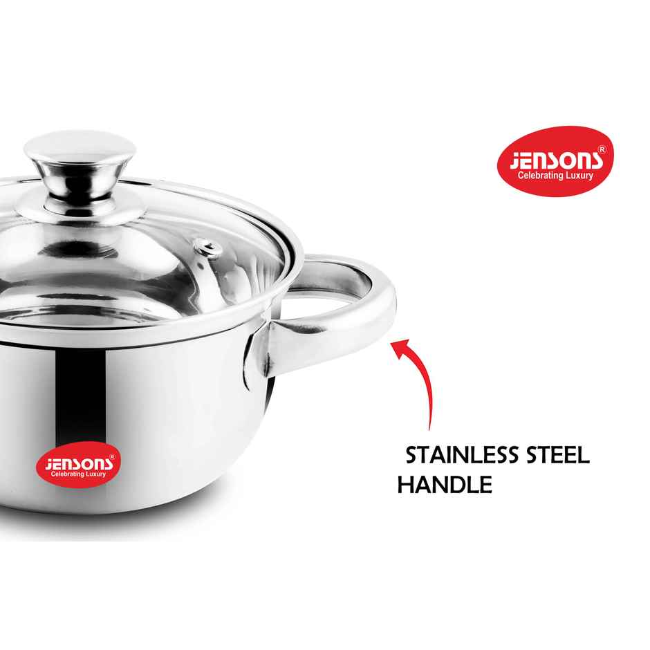 Jensons Stainless Steel cook and serve Handi | 1.1 L each Induction Compatible