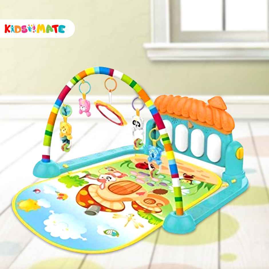 Kidsmate Piano Play Gym Mat with Lights & Toys - Baby Play Mat for 0-3Y - Sea Green