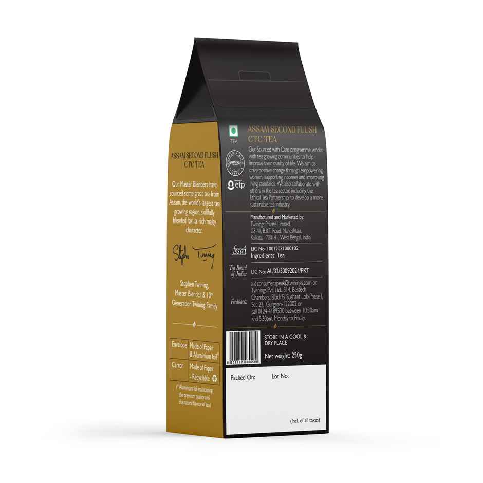 Twinings Assam Second Flush Ctc Tea | 100% Assam Tea| Premium Black Tea | Strong Flavour Strength