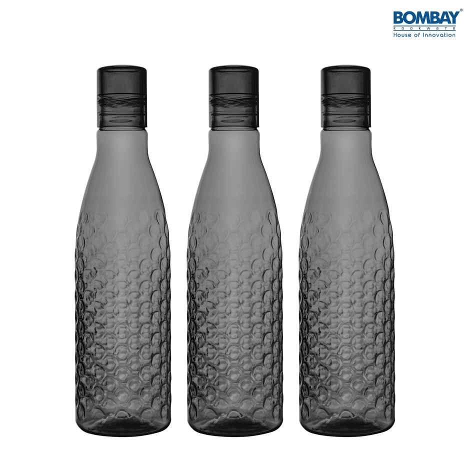 Plastic Leak | Proof BPA-free Food Grade Water Bottle | 1 L Each | Black