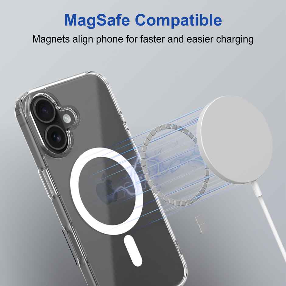 Zapcase Back Cover For Apple Iphone 16 (MagSafe-Clear)