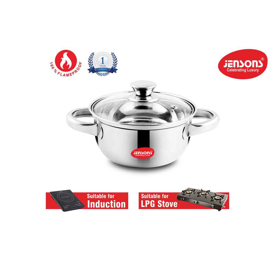 Jensons Stainless Steel cook and serve Handi | 1.1 L each Induction Compatible