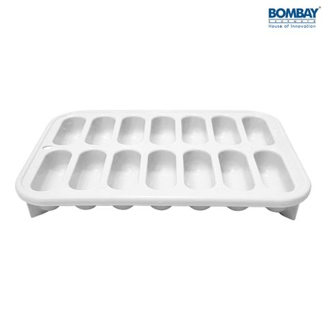 Oval Shape Ice cube tray Silicon 14 Cubes (White)