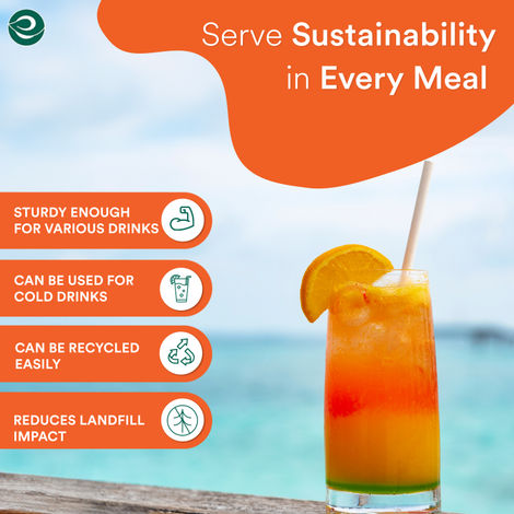 ECO SOUL 8mm White | 50 Count | Paper Straw