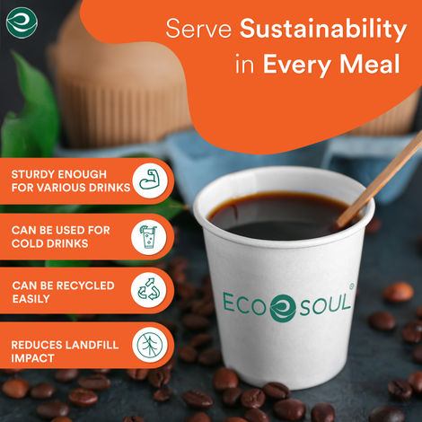 ECO SOUL 180 ml | 25 Count | Disposable Cup/Glass