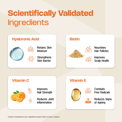 Nutriburst Pure Japanese Marine Collagen Peptides Supplement - Skin | Hair | Nails | Joints | Orange