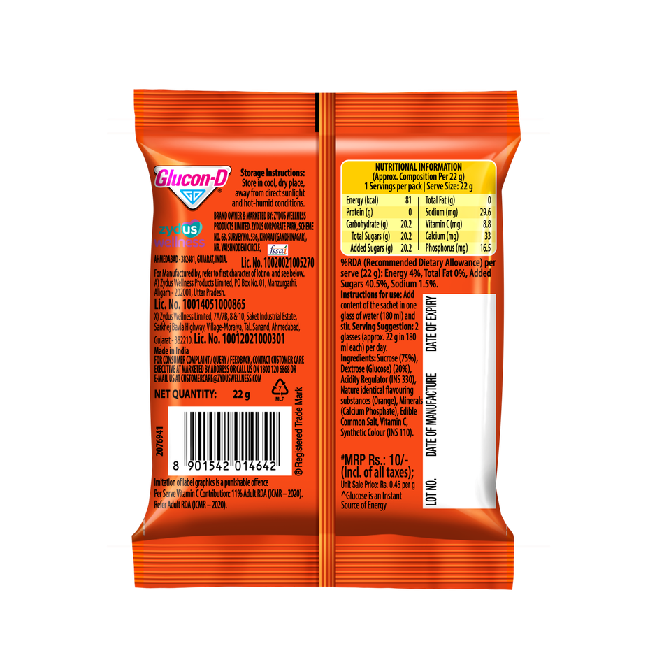 Glucon D Tangy Orange Instant Powder Mix