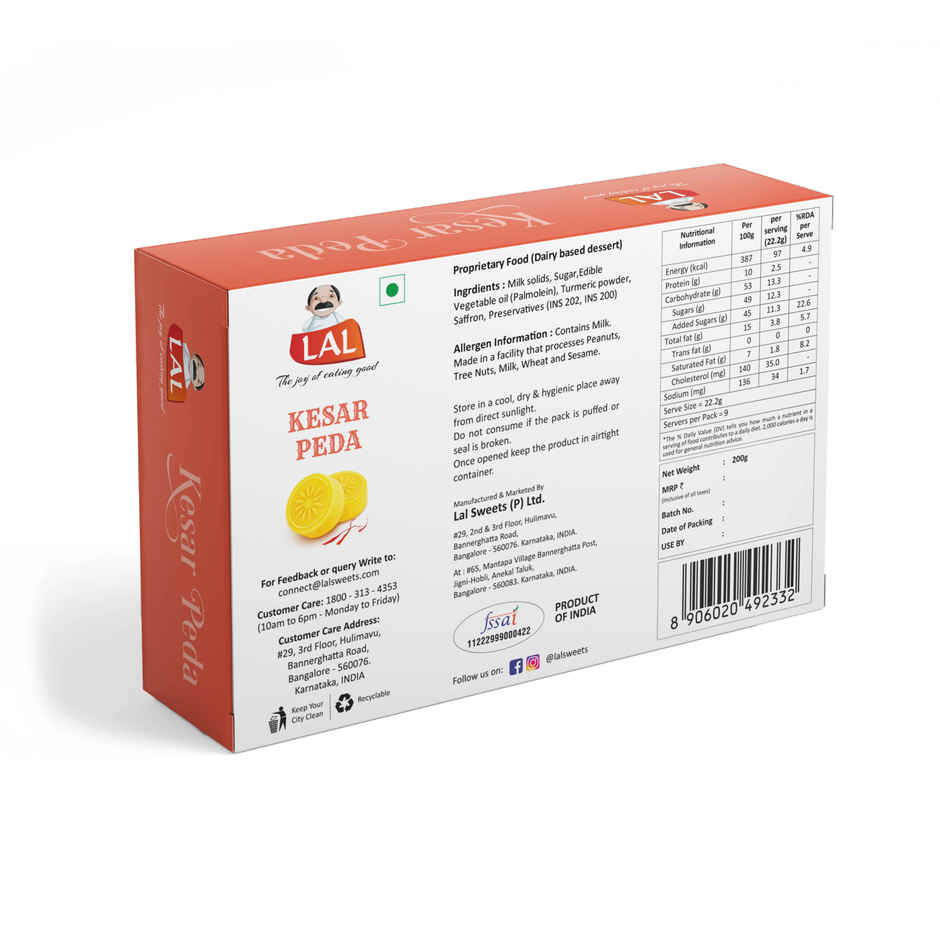 Lal Sweets Kesar Peda Signature
