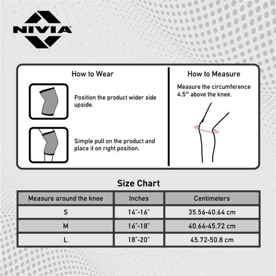Nivia Knitted Knee Support - Medium