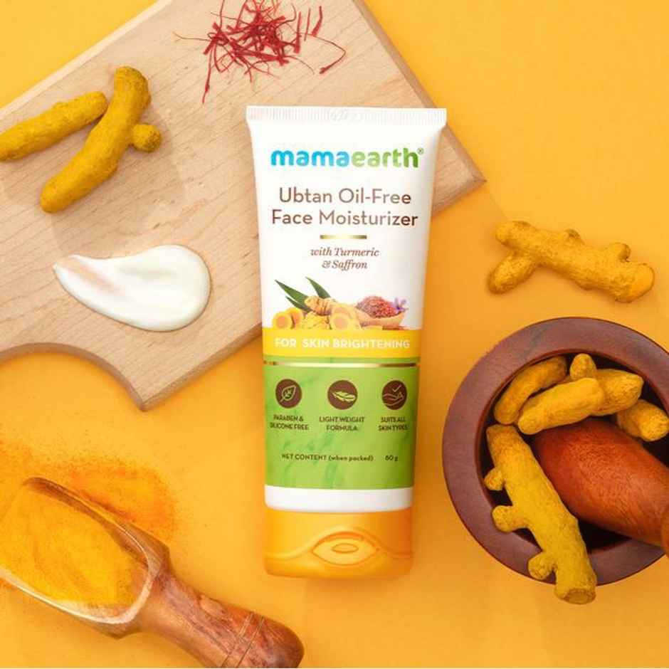 Mamaearth Ubtan Oil-Free Face Moisturizer With Turmeric & Saffron For Skin Brightening