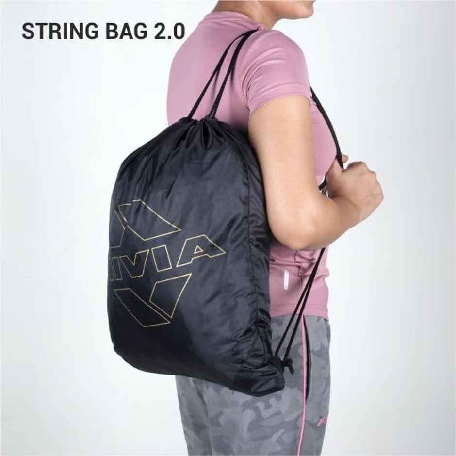 Nivia String 20 Drawstring Backpack | Black & Grey | 5 L