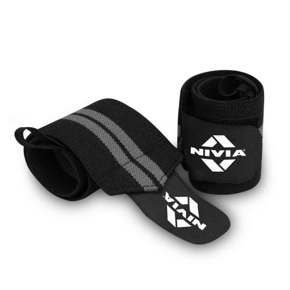 Nivia Strap Weight Lifting Wrist Support | Black - Grey