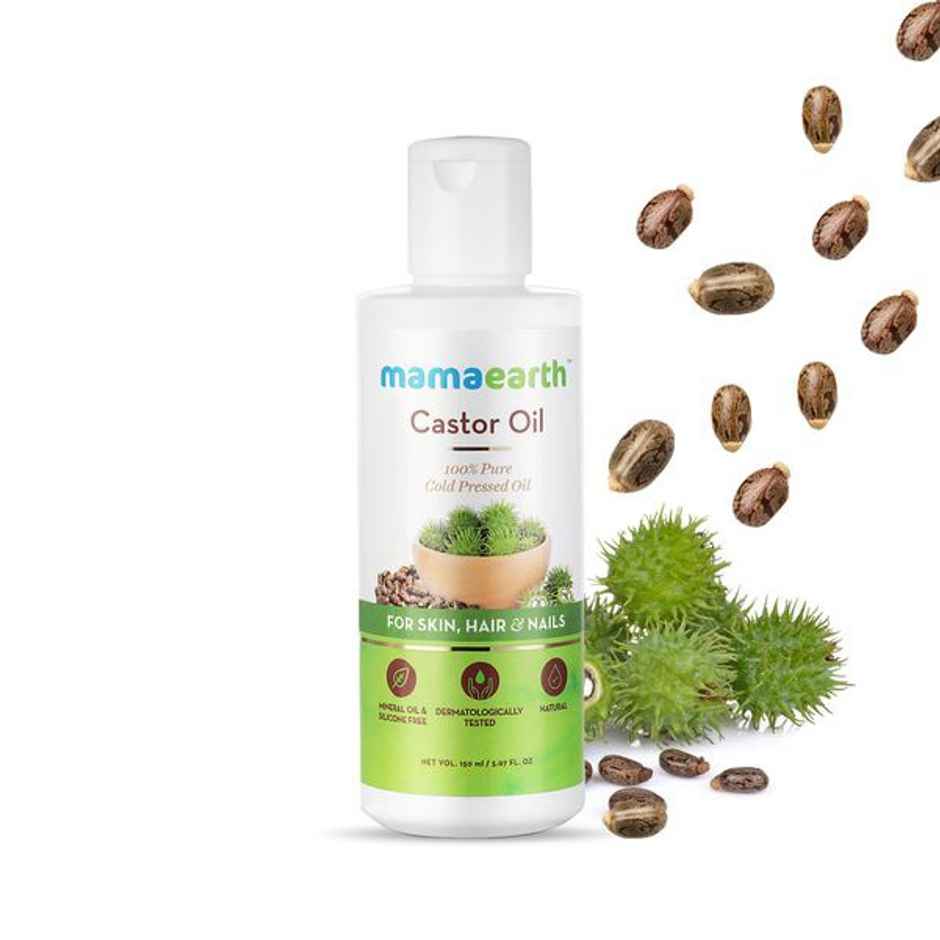Mamaearth Castor Oil 100% Pure Cold Pressed Oil For Skin- Hair & Nails