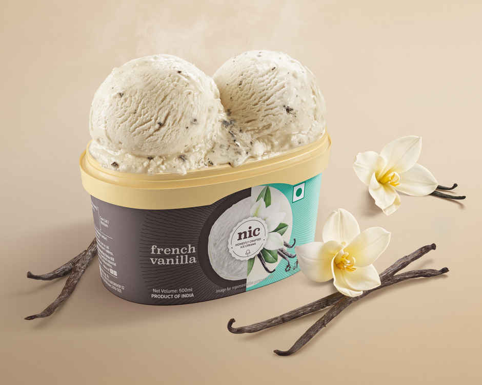 NIC French Vanilla Ice Cream Tub | Preservative Free | No Artificial Flavors