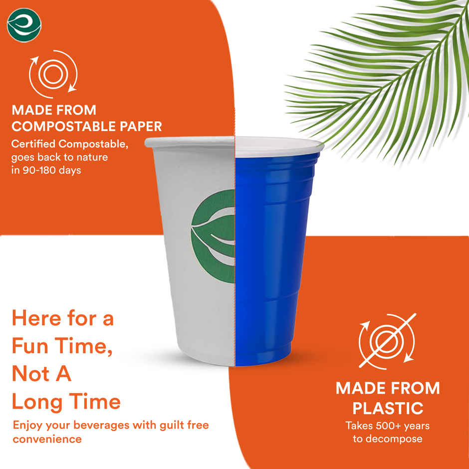 Disposable Cup Glass | 150 ml | 50 Count | Eco Soul