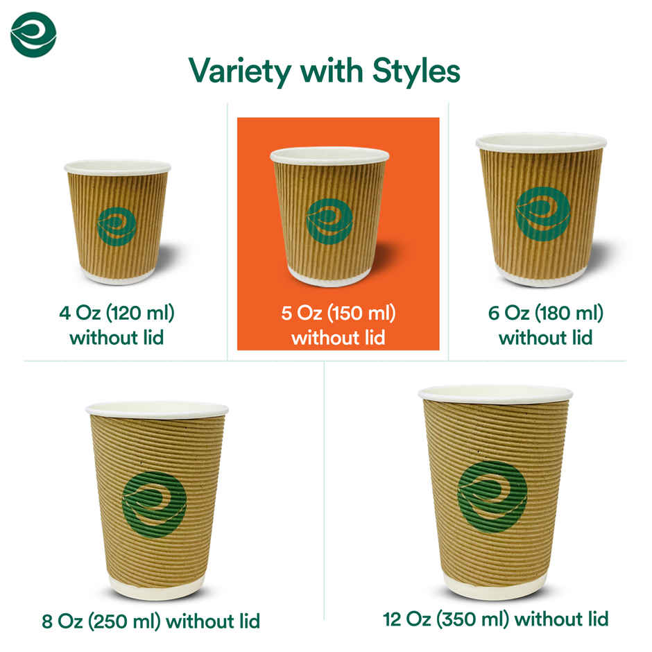 ECO SOUL | Disposable Paper Cups/Glasses | 150 ml | Standard | 25 Count