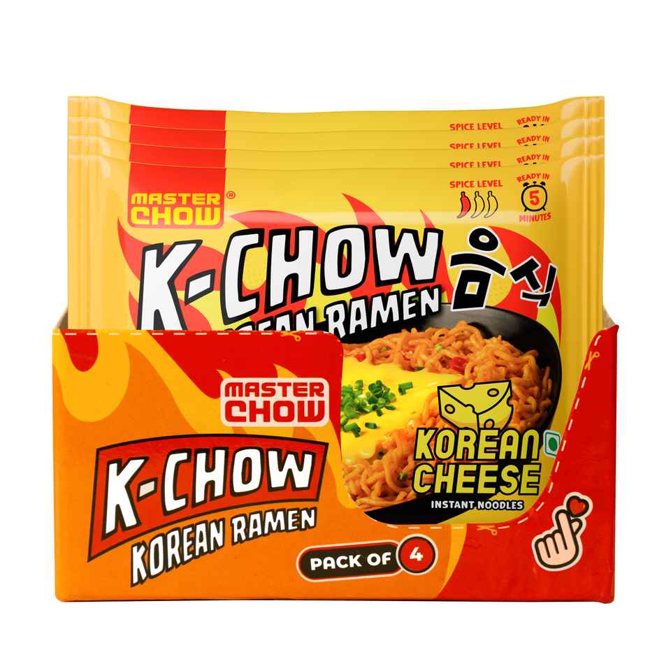 MasterChow K-Chow Korean Ramen cheese Instant Noodles Pack of 4