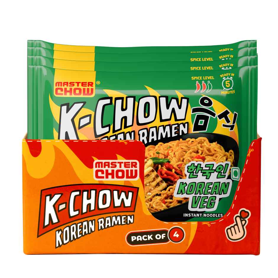 MasterChow K-Chow Korean Ramen Veg Instant Noodles Pack of 4