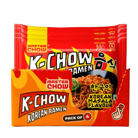 MasterChow K-Chow Korean Ramen masala Instant Noodles | Pack of 4