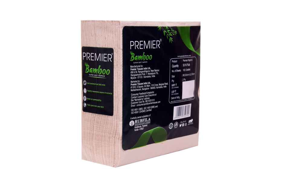 Premier Bamboo Super Soft Napkin 2 Ply 50 Pulls