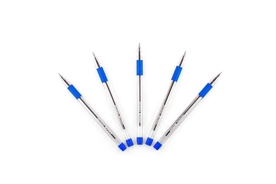 Nataraj Superx Ball Pen, smooth writing, long writing & comfortable grip Blue - Pack of 5