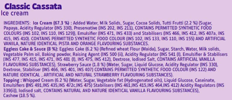 Hocco Classic Cassata Ice Cream