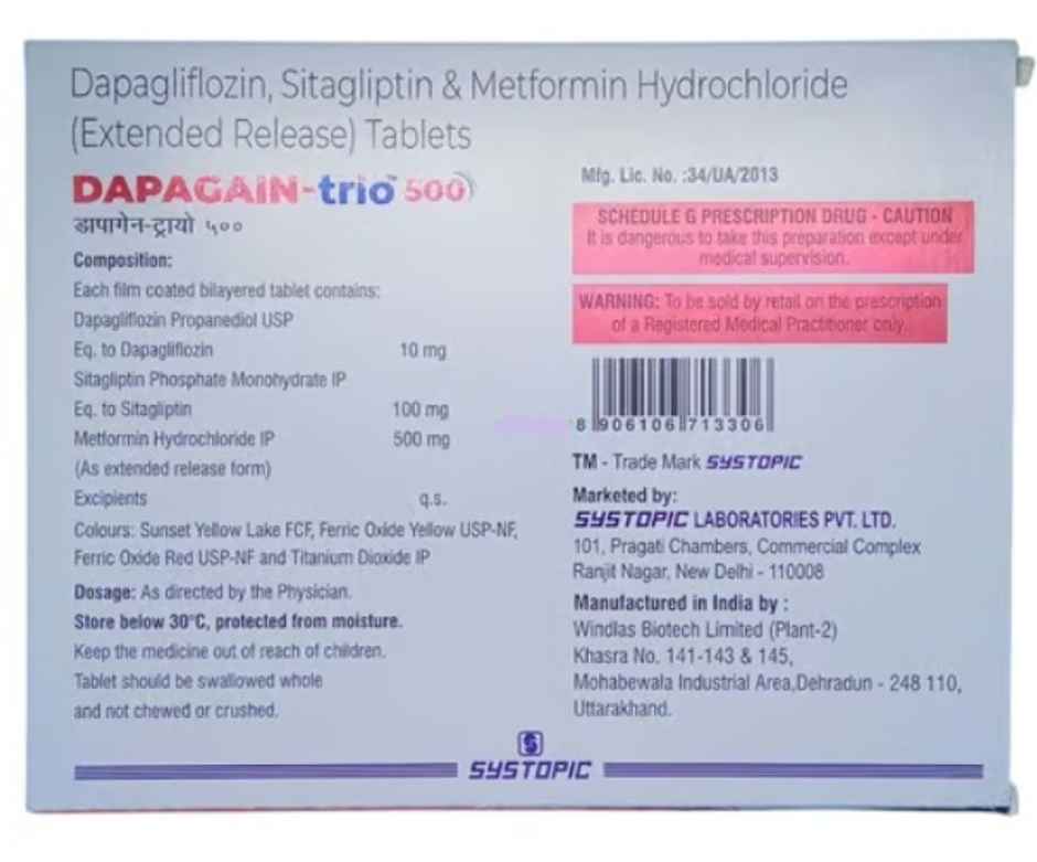 Dapagain-Trio 500 Tablet ER
