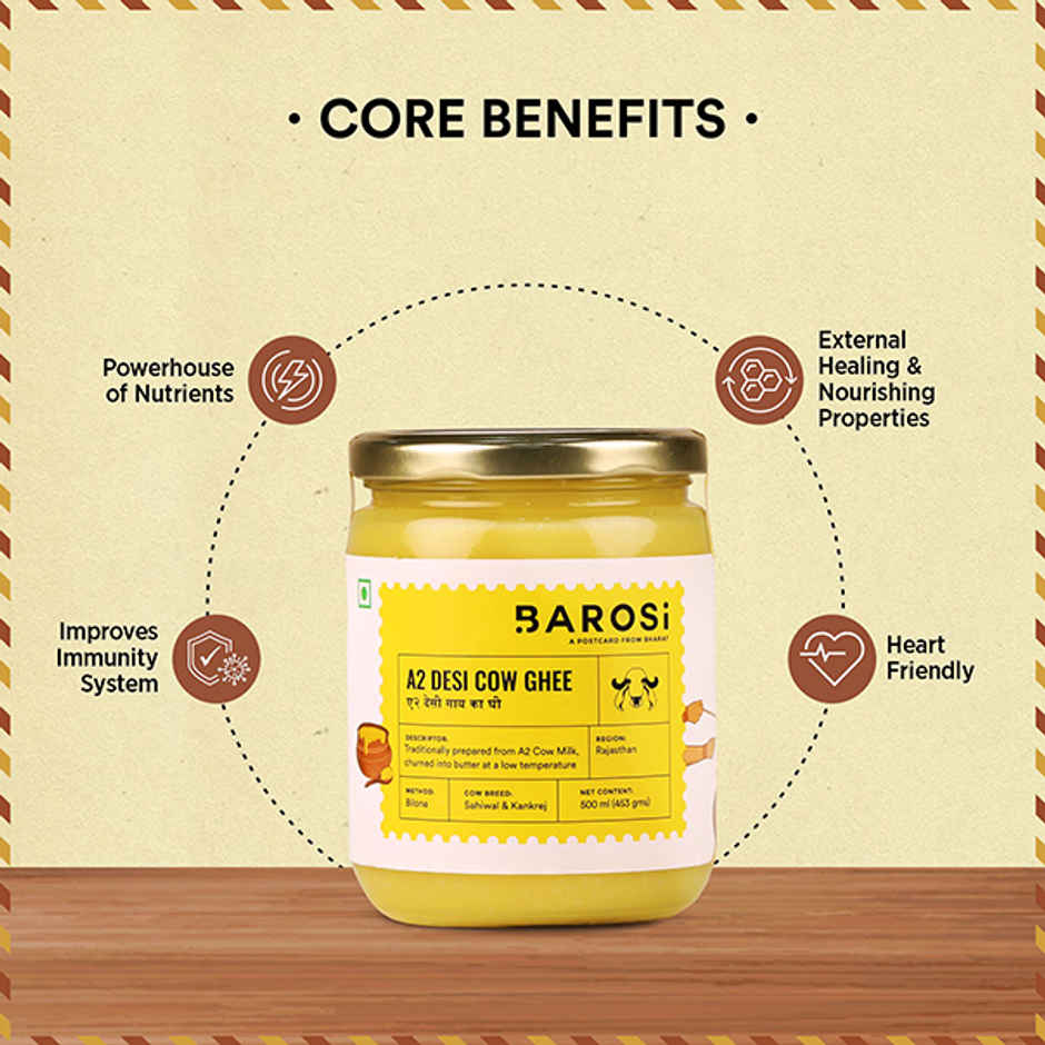 Barosi A2 Desi Cow Ghee Jar | Classic & Authentic