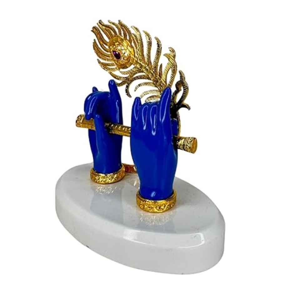 TiyuTrendzz Blue Krishna Murli Hands raisin Idol for Car Dashboard | Home Decor | Pooja